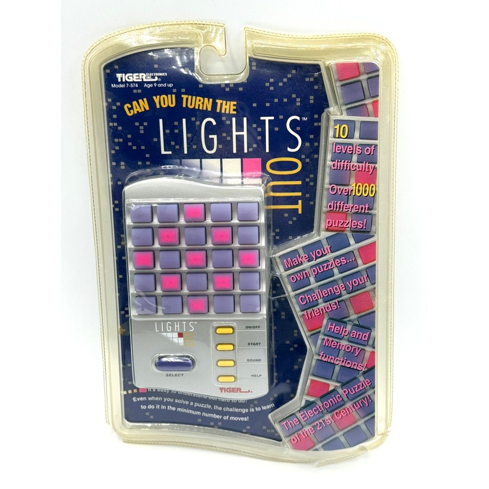 Vintage 1995 Tiger Electronics Lights Out Puzzle Game Full Size Model 7-574 NEW